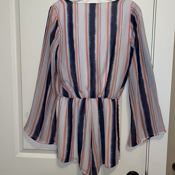 LEITH Red White and Blue Striped Romper Women’s size Small - Picture 2 of 8